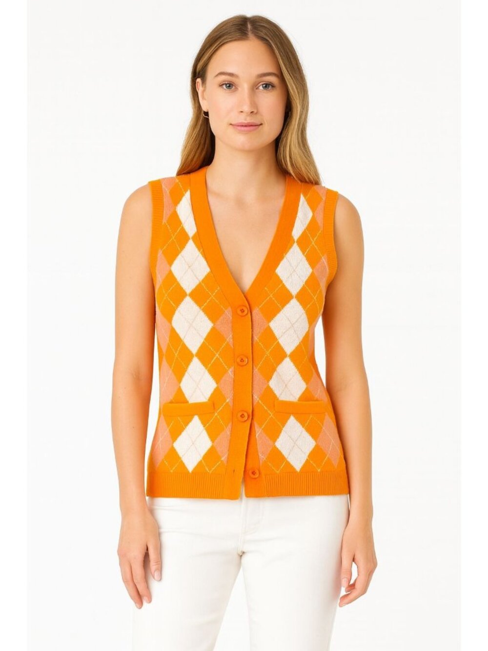 J.Crew Cashmere Argyle Sweater Vest Size XS